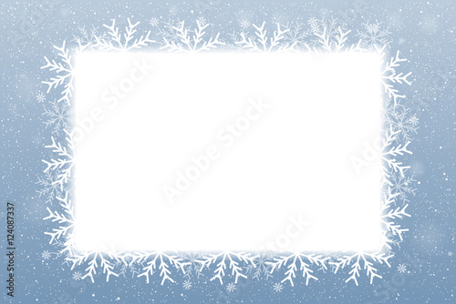 Rectangle. Blank banner. Snowflakes. Snow.