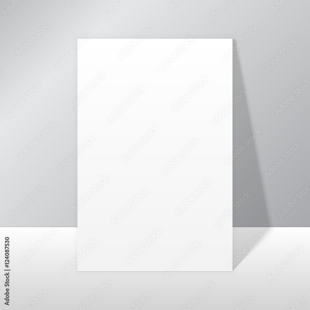 Paper Rectangle Banner Vector. Mock Up. A4.
