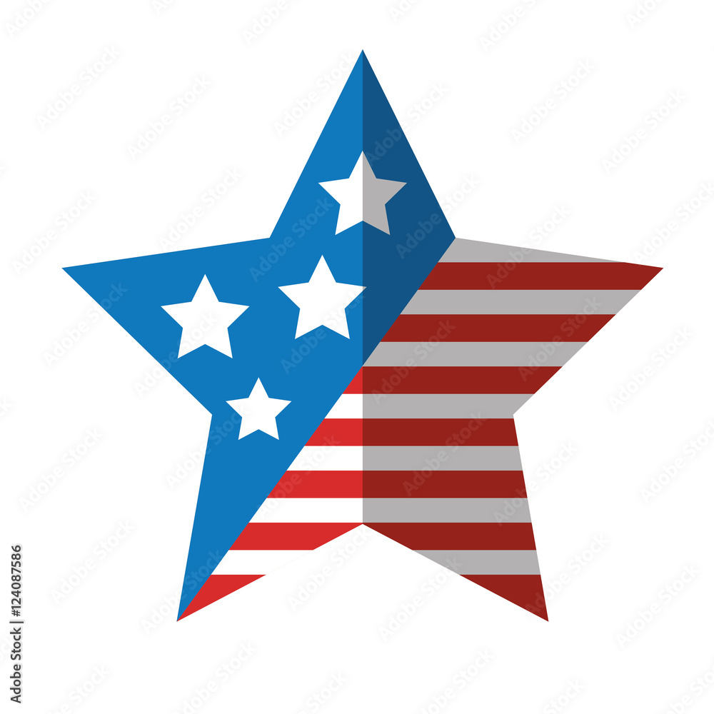 star with usa flag icon vector illustration design
