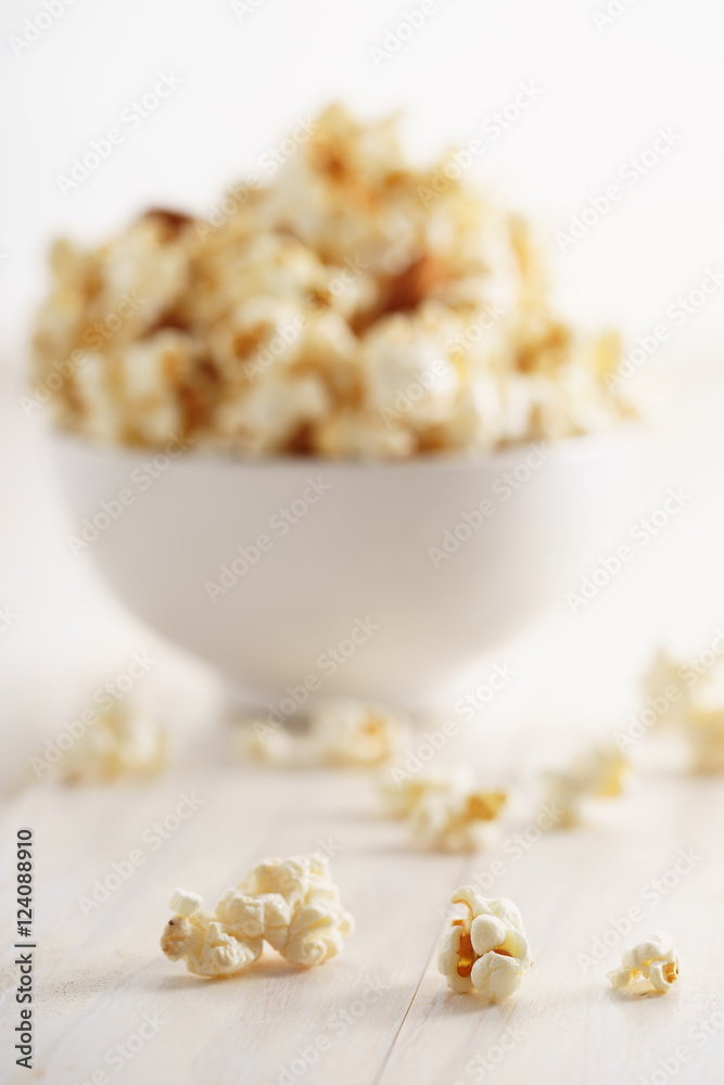 Sweet caramel popcorn in a bowl Sweet caramel popcorn in a bowl