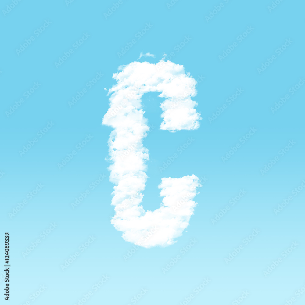 Fototapeta premium alphabet font cloudy