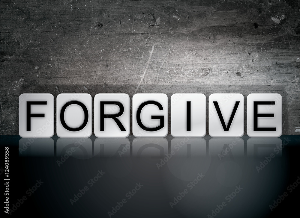 Forgive Tiled Letters Concept and Theme