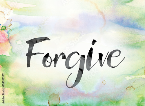 Forgive Colorful Watercolor and Ink Word Art
