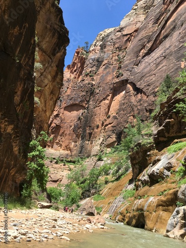 Trail to the narrows, Zion National Park, USA 