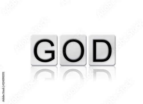 God Isolated Tiled Letters Concept and Theme