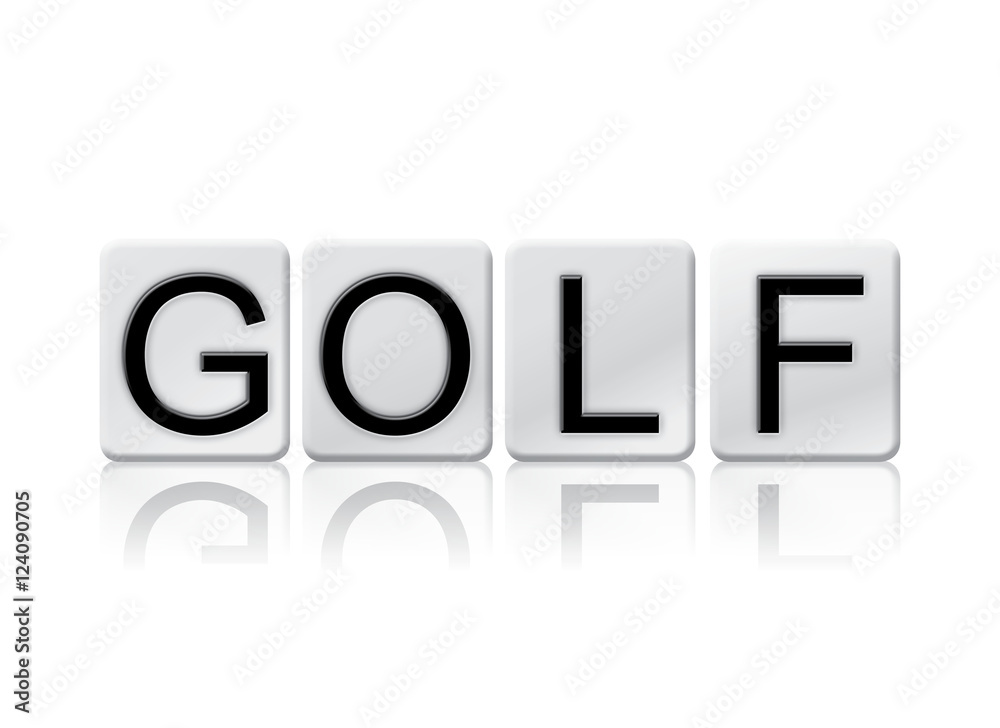 Golf Isolated Tiled Letters Concept and Theme