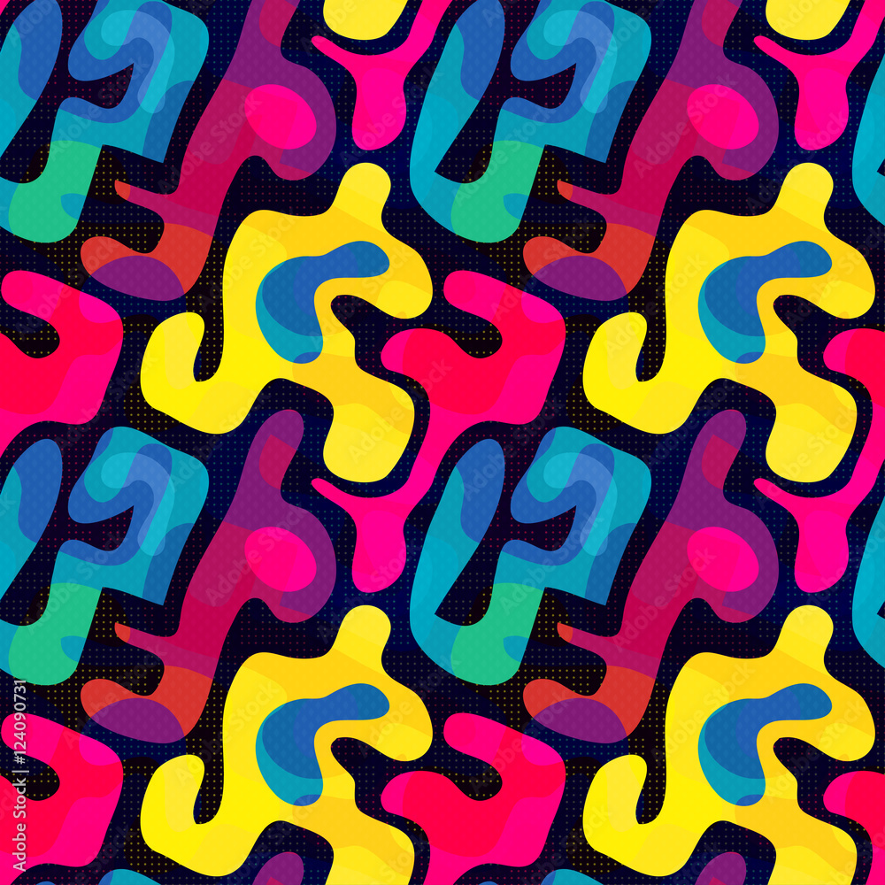Graffiti bright psychedelic seamless pattern on a black background vector illustration Graffiti bright psychedelic seamless pattern on a black background vector illustration