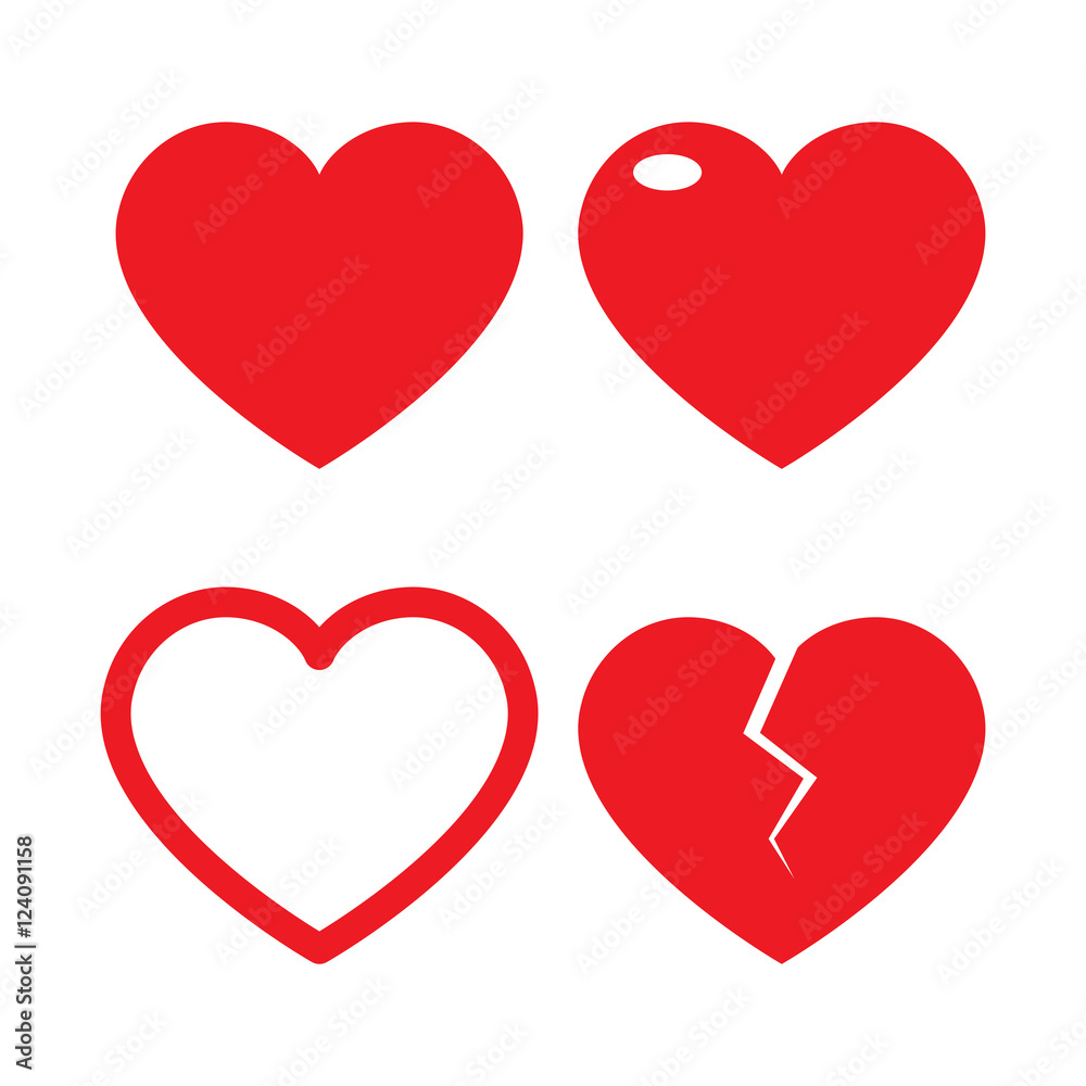 Set of hearts vector