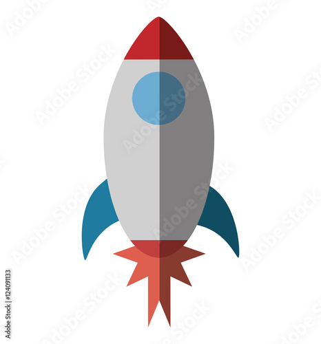Fototapeta Naklejka Na Ścianę i Meble -  rocket space transport isolated icon vector illustration design