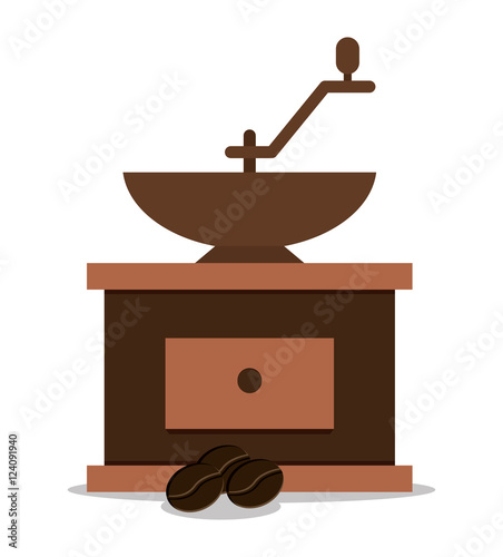 Coffee greinder icon. Coffee shop drink beverage and restaurant theme. Vector illustration