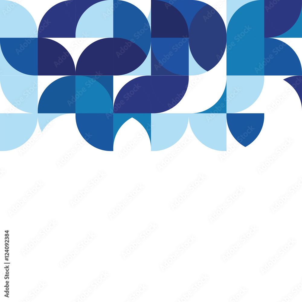 Abstract modern blue geometric background, template on white space on below  for corporate brochure design, business, leaflet, cover, page, flyer,  poster layout. vector illustration Stock Illustration | Adobe Stock