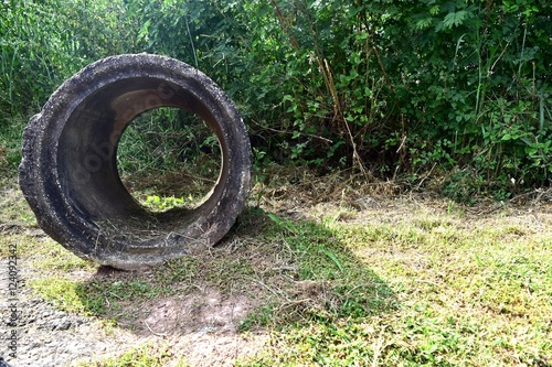 Cement pipes, old which is not recycled.