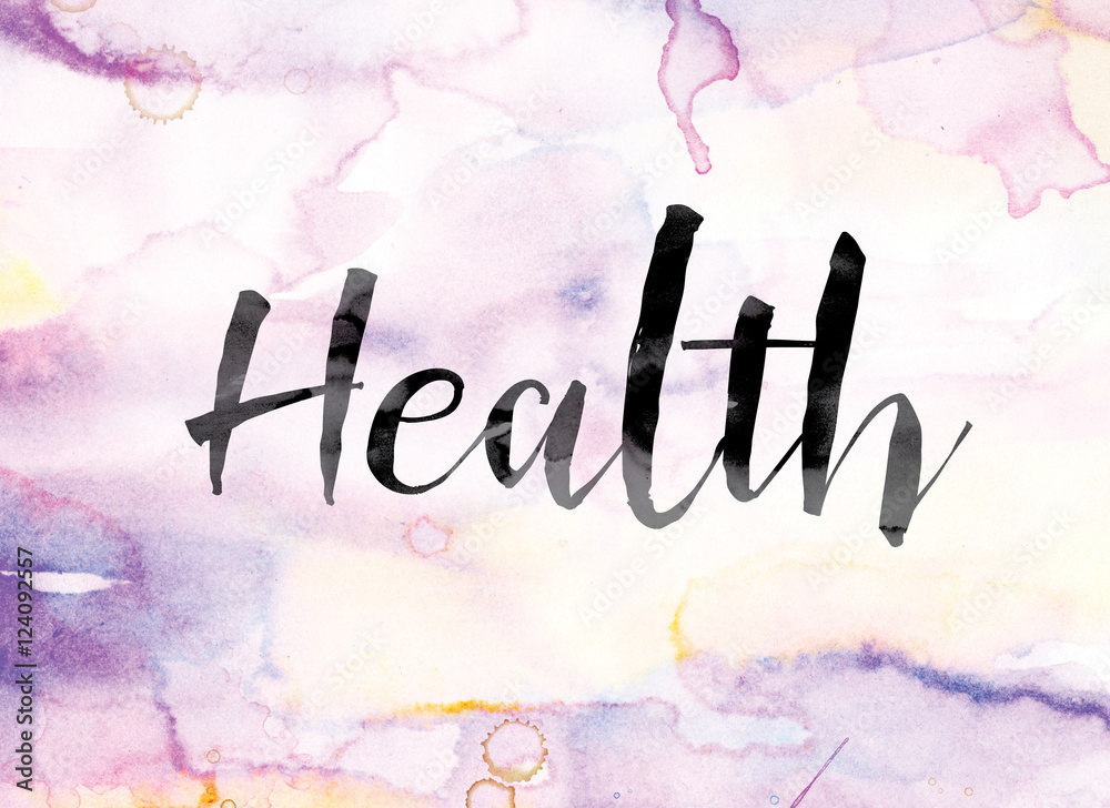 Health Colorful Watercolor and Ink Word Art Stock Illustration | Adobe Stock