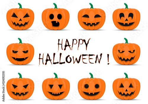 Happy Halloween. Set pumpkins.