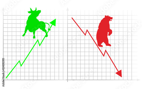 Stock market concept bull vs bear