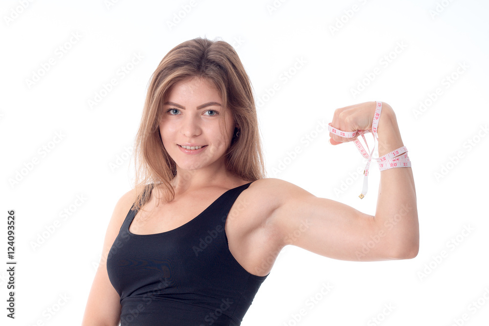 close-up of a beautiful slender athletic girl who is smiling close-up of a beautiful slender athletic girl who is smiling