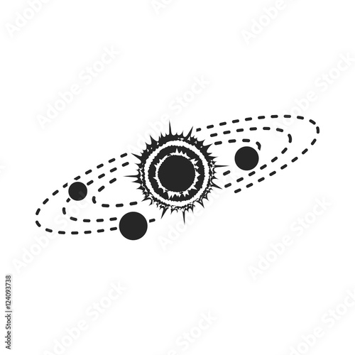 Solar system icon in  black style isolated on white background. Space symbol stock vector illustration.