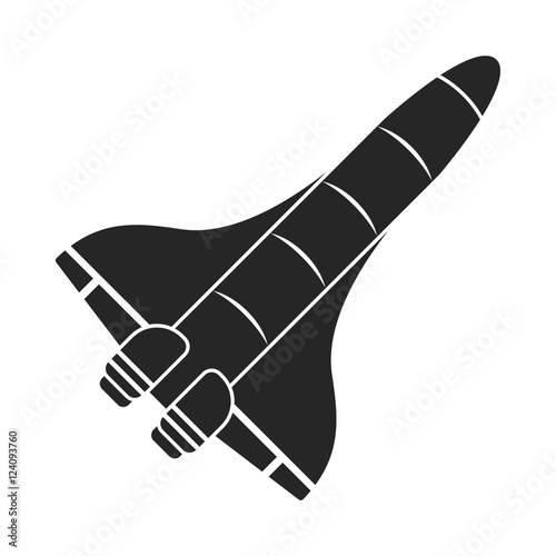 Space shuttle icon in  black style isolated on white background. Space symbol stock vector illustration.