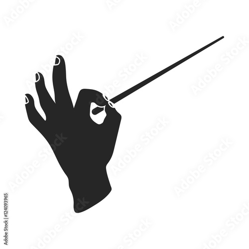Conductor orchestra icon in  black style isolated on white background. Theater symbol stock vector illustration
