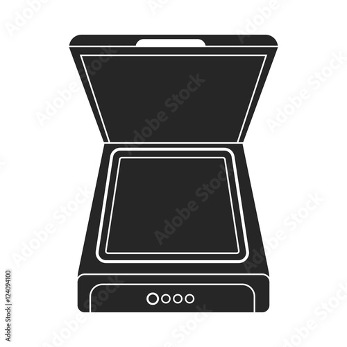 Scanner icon in  black style isolated on white background. Typography symbol stock vector illustration.