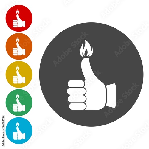 Thumbs up icon. Vector like icon. Social network vector icon for app
