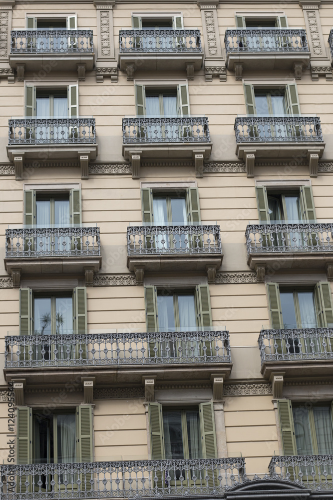 Building with plenty of balconies in pattern shape