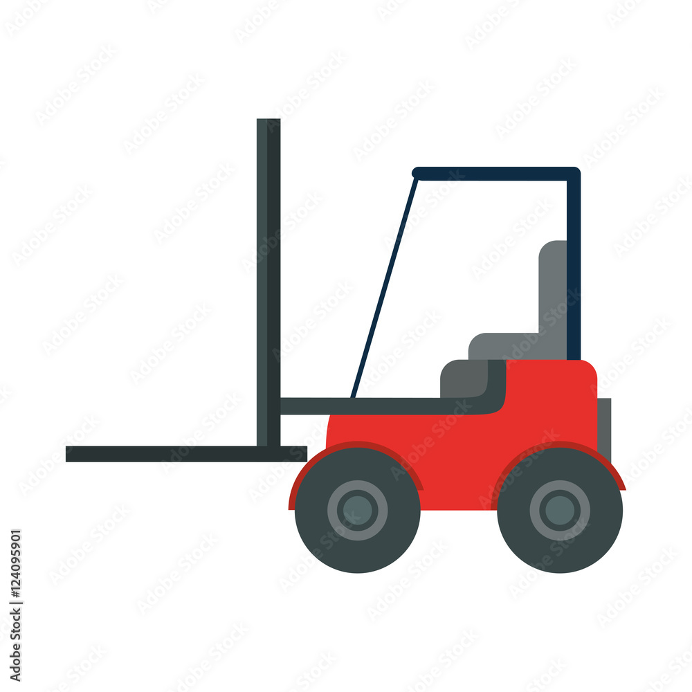 forklift vehicle delivery transport vector illustration design