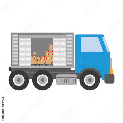 truck vehicle transport isolated icon vector illustration design