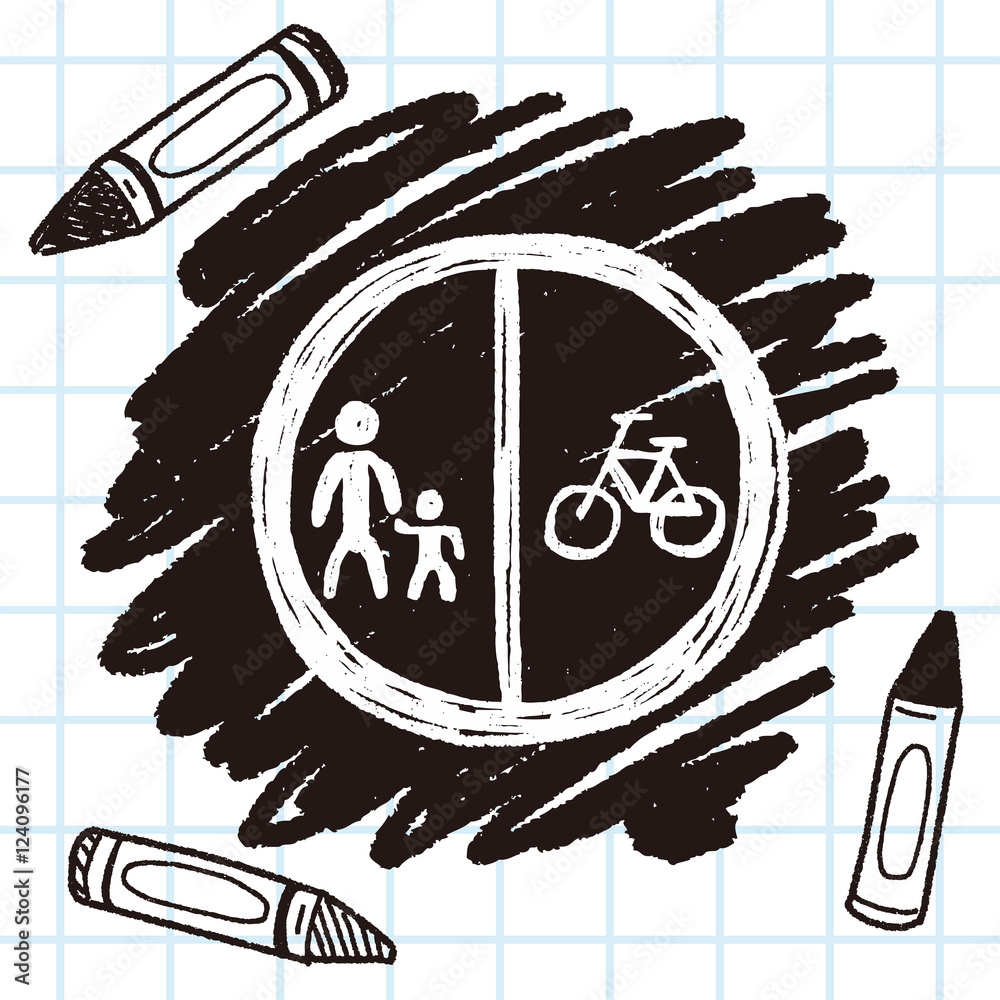 only wolk and bike doodle