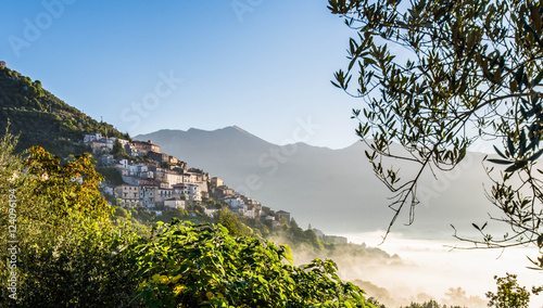 Alvito, Ciociaria in a foggy sunrise