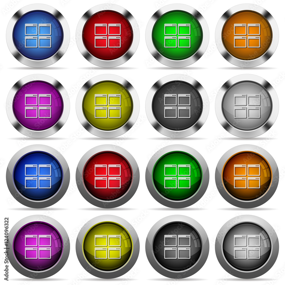 Mosaic window view mode glossy button set