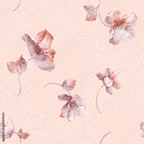 Vivid repeating floral - For easy making seamless pattern use it for filling any contours