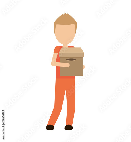 logistics worker delivery service vector illustration design