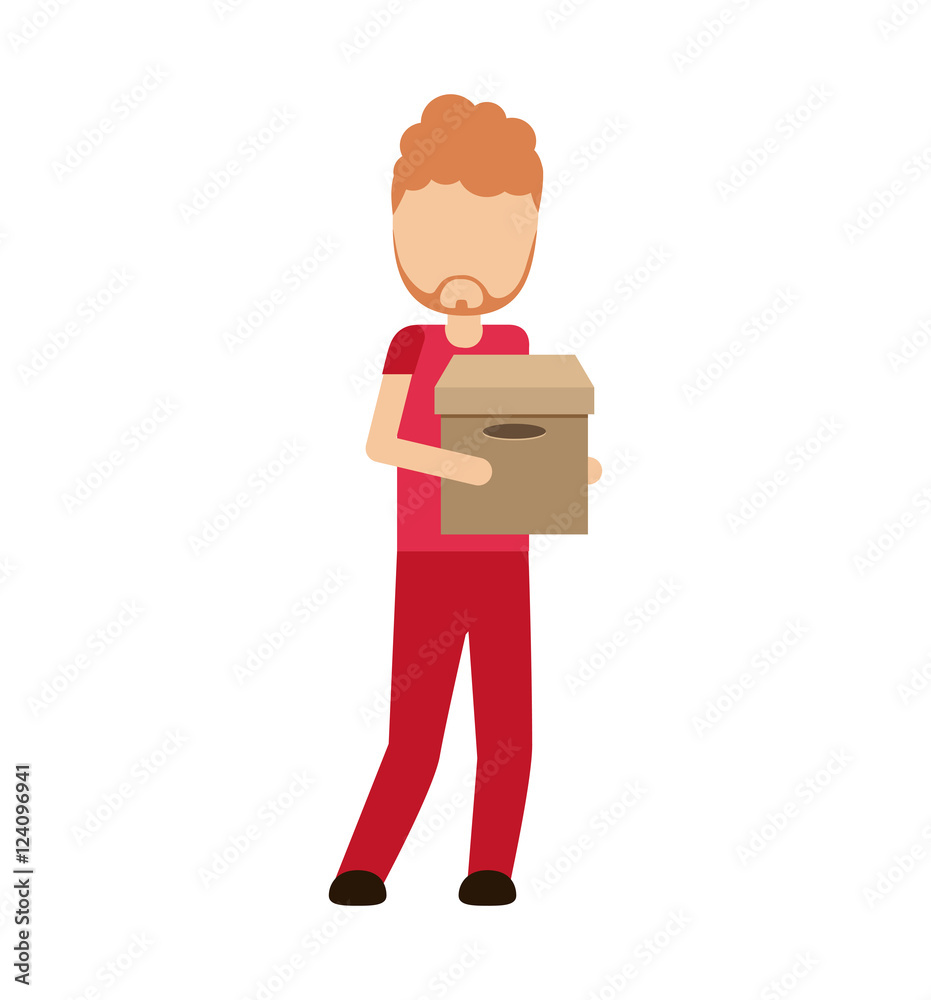 logistics worker delivery service vector illustration design logistics worker delivery service vector illustration design