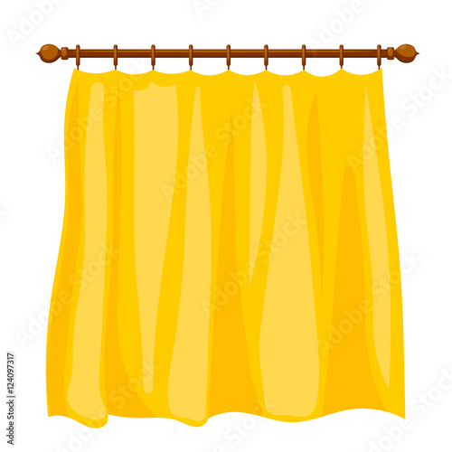 Vector illustration of abstract Cartoon yellow curtains on the l