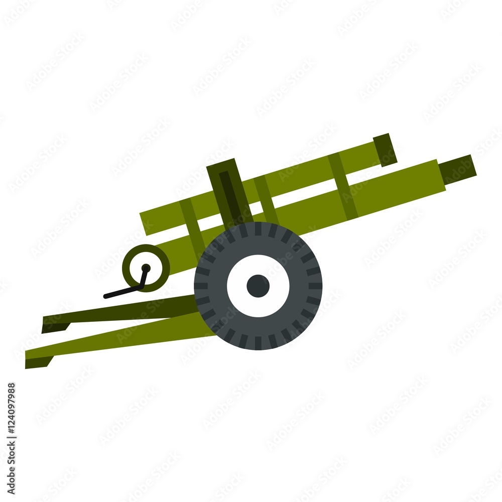 Artillery gun icon. Flat illustration of artillery gun vector icon for web design Artillery gun icon. Flat illustration of artillery gun vector icon for web design