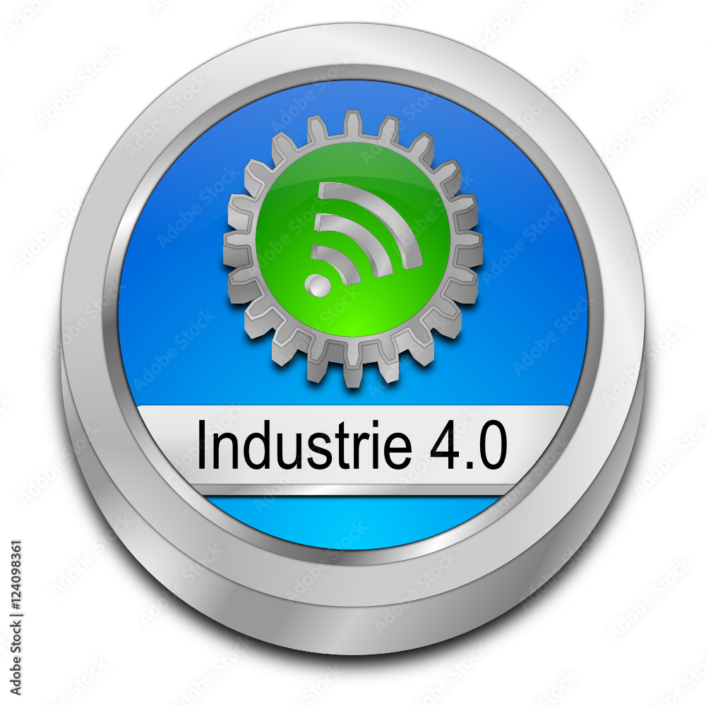 Industry 4.0 button - in german - 3D illustration Industry 4.0 button - in german - 3D illustration