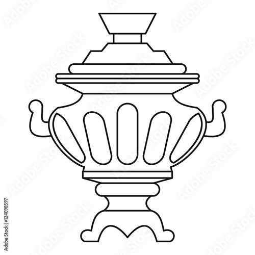 Russian samovar icon. Outline illustration of samovar vector icon for web