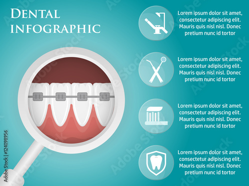 Template design dental infographics