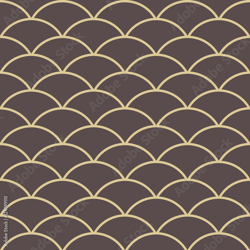 Seamless ornament. Modern geometric pattern with repeating elements. Brown and golden pattern