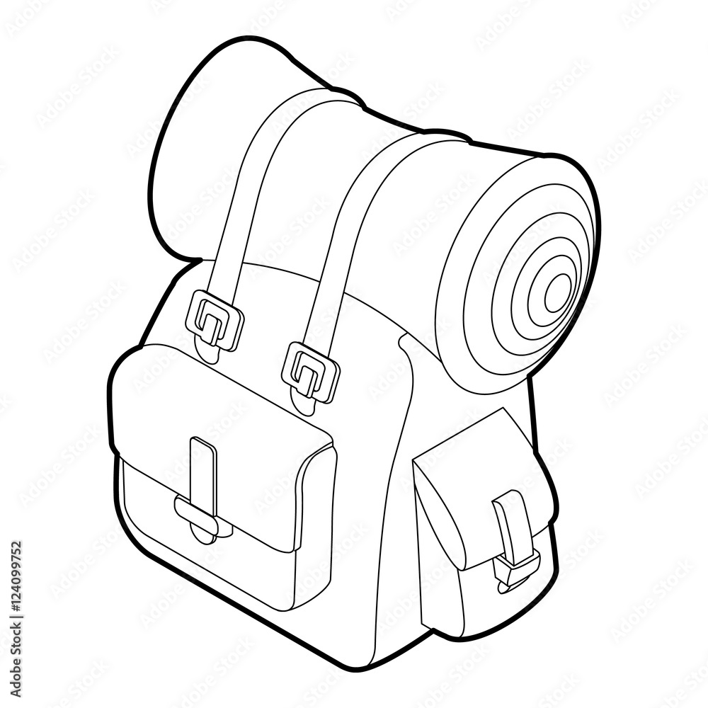 Backpack for travel icon. Outline illustration of backpack for travel vector icon for web Backpack for travel icon. Outline illustration of backpack for travel vector icon for web