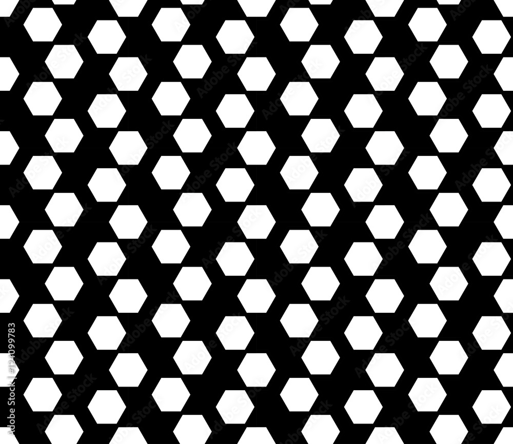 Naklejka premium Abstract geometric black and white hipster fashion design print hexagon pattern