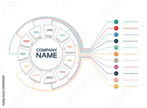 Vector Infographic timeline with Company Milestones