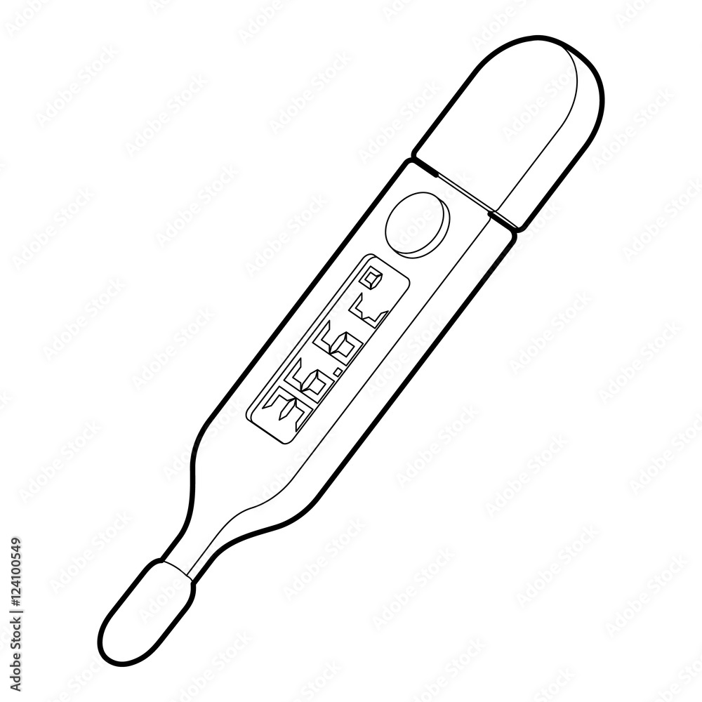 Medical thermometer icon. Outline illustration of medical thermometer