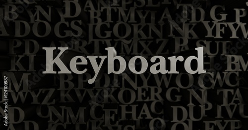 Keyboard - 3D rendered metallic typeset headline illustration. Can be used for an online banner ad or a print postcard.