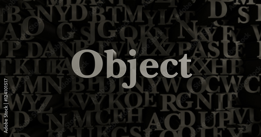 Object - 3D rendered metallic typeset headline illustration.  Can be used for an online banner ad or a print postcard.