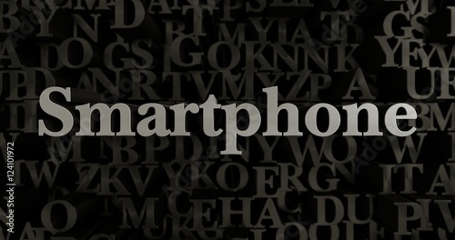 Smartphone - 3D rendered metallic typeset headline illustration. Can be used for an online banner ad or a print postcard.