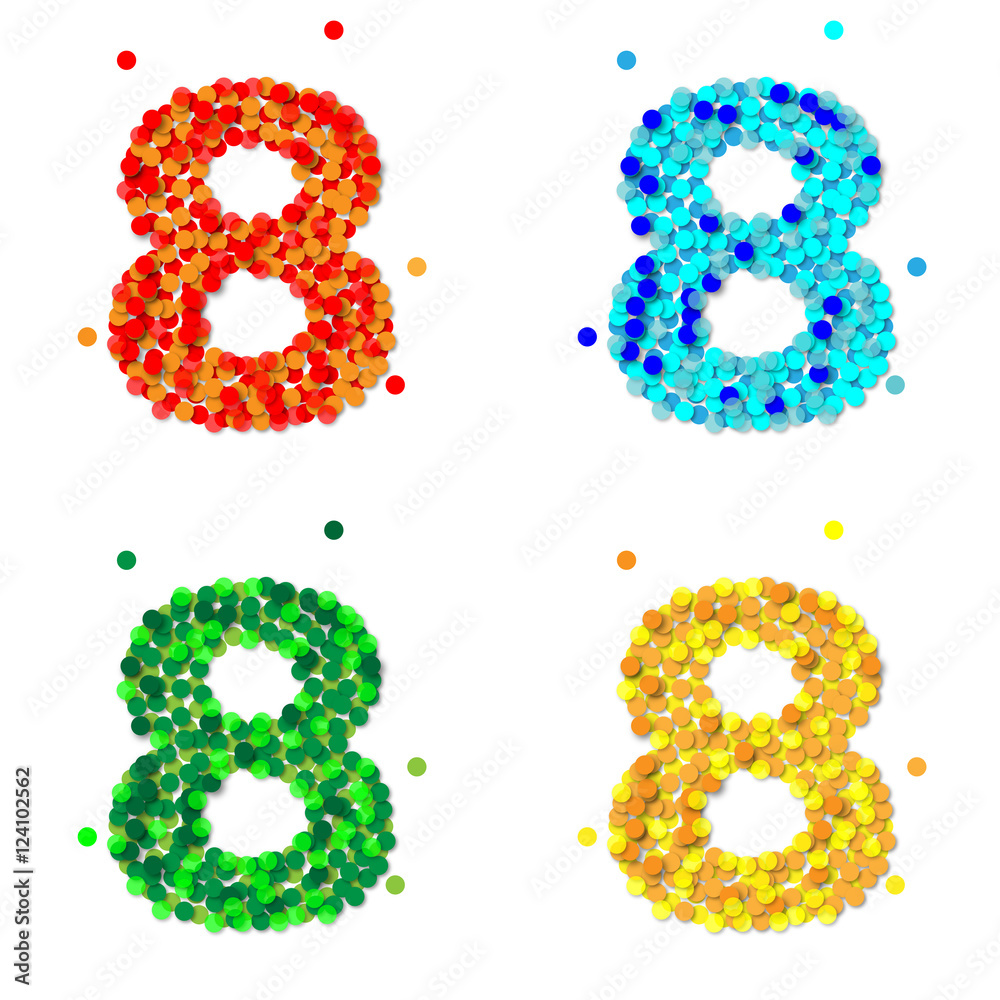 Konfetti aus Papier, farbig sortiert, 8, Vektor Konfetti aus Papier, farbig sortiert, 8, Vektor