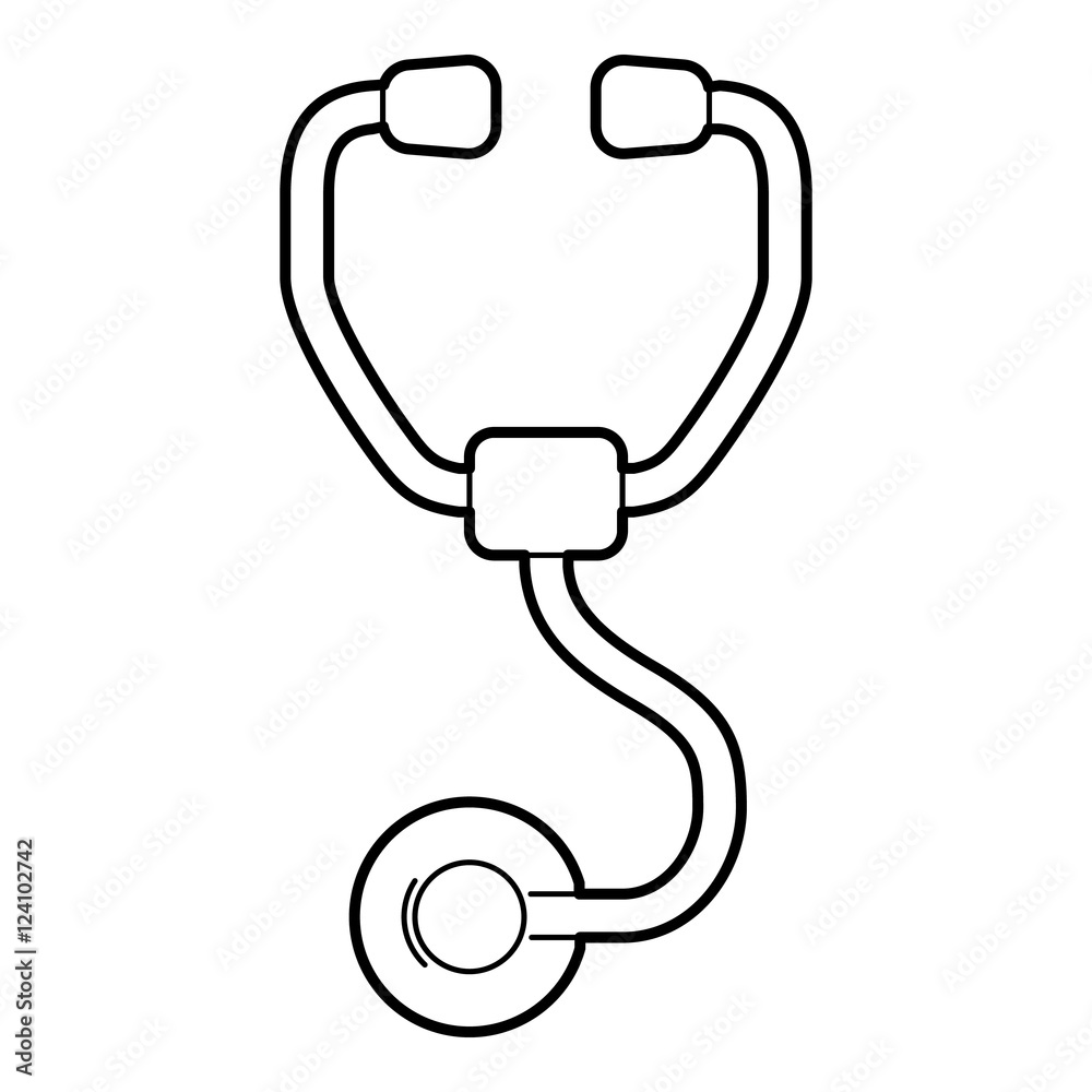 Stethoscope icon. Outline illustration of stethoscope vector icon for web isolated on white background Stethoscope icon. Outline illustration of stethoscope vector icon for web isolated on white background