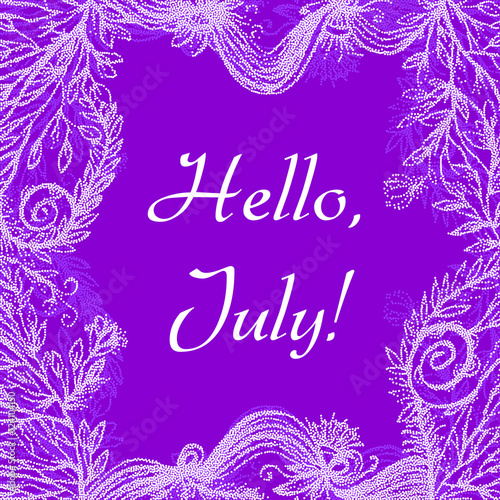 Hello July card